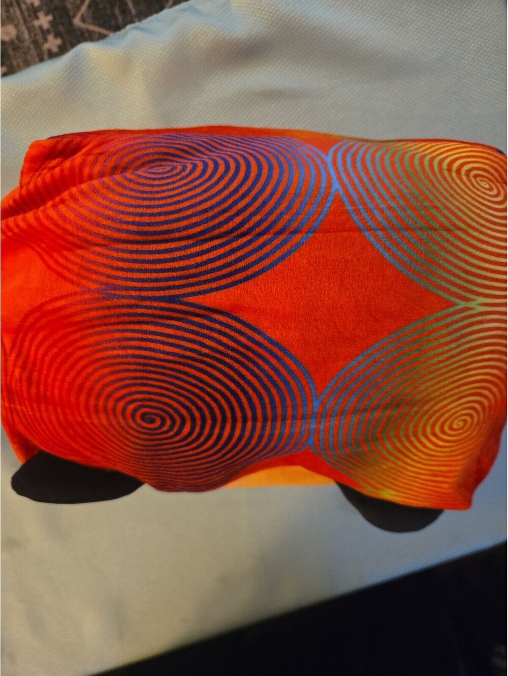 Moosh-Moosh Sparkle Eye Fox Plush Pillow - Orange Psychedelic Swirl - Picture 5 of 6
